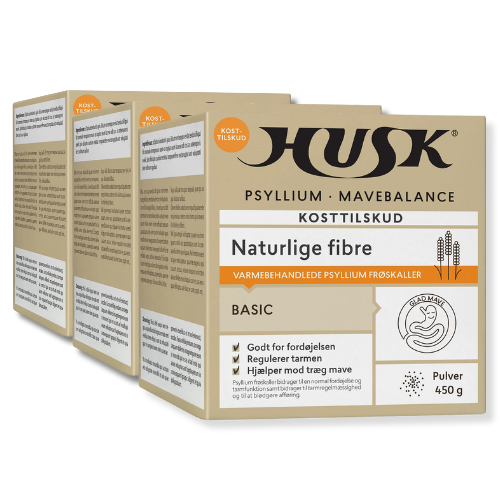 Vintilbud 3 x HUSK Psyllium Mavebalance (450 g) køb billig